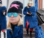 Monika Olejnik w niebieskim futrze i kolejną torebką za 10 tysięcy (ZDJĘCIA)