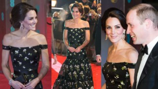Księżna Kate w sukience Alexandra McQueena na gali BAFTA. Ładnie i nudno? (ZDJĘCIA)