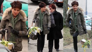 Jolanta Kwaśniewska ze święconką i torebką Louis Vuitton (ZDJĘCIA)