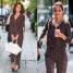 Katie Holmes w dwóch stylizacjach w cętki