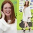 Skromna Julianne Moore pozuje w kremowym worku
